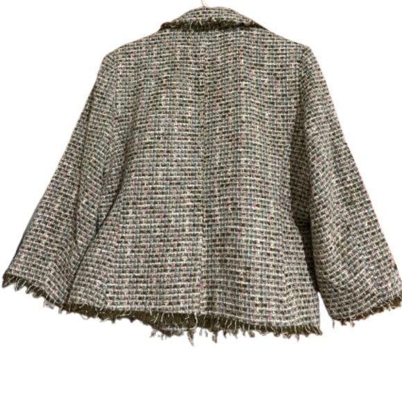 JG Hook Women’s Multicolor Tweed Blazer Jacket with Fringe Hems Sz-14 - Picture 5 of 5